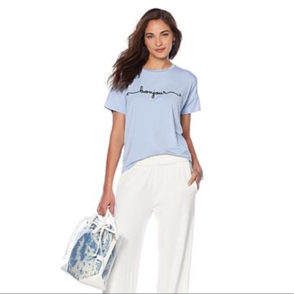 EUC Bonjour Light Blue Soft T Shirt